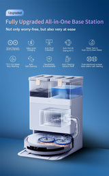 FREE 1 x Cleaning Solution + 1 x Antibacterial Buddy Kit - ECOVACS T50S PRO DEX69 Omni Robotic Vacuum Cleaner - 2 colors are available