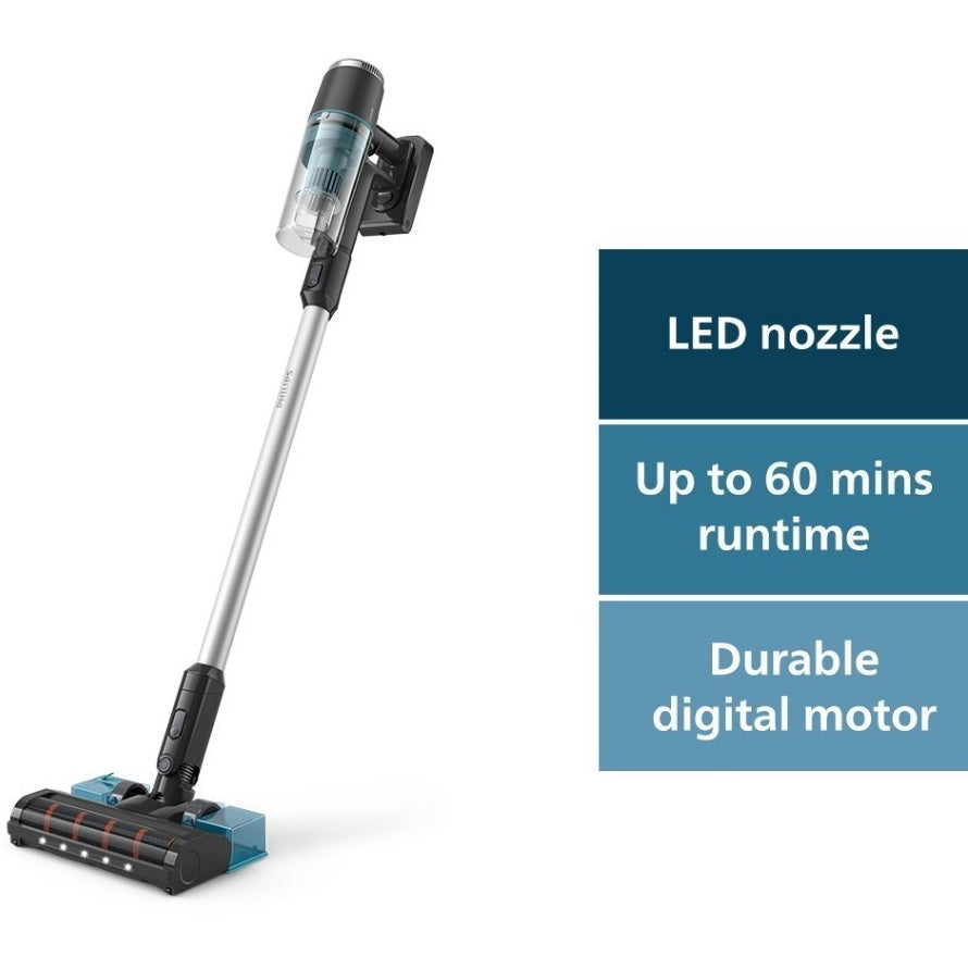 Philips XC3131/61 Cordless Vacuum 3000 Series Aqua - Vacuum & Wipe, Lightweight 1.5kg, LED Nozzle, 3 Layer Filtration