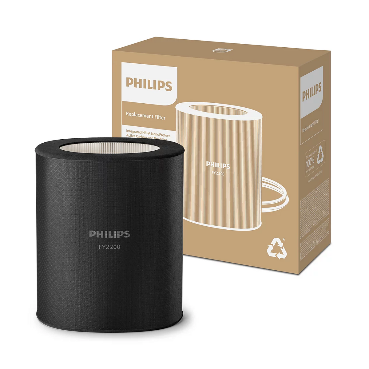 Philips FY2200/30 PureProtect Quiet 2200 Series HEPA NanoProtect Filter - For Philips air purifier(s): AC2210, AC2220, AC2221