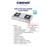 Cornell CGS-P1102SSD Table Top Gas Cooker 2 Burner (LPG ONLY)