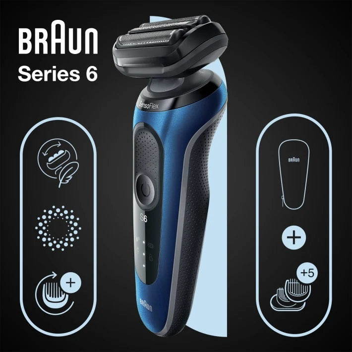 Braun S6 61-B1500S | Series 6 61-B1500s Wet & Dry shaver with travel case and 1 attachment