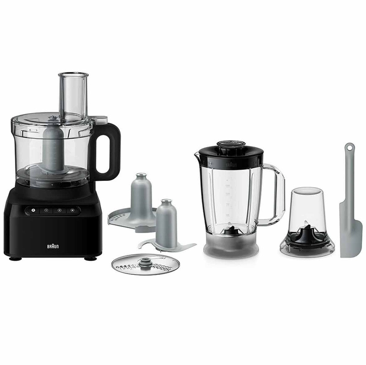 Braun FP3132BK PureEase Food Processor (1.2L + 2.1L)