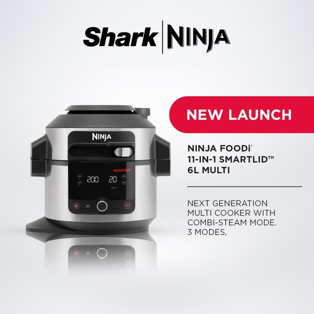 Ninja OL550 Foodi 11 in 1 SmartLid Multi cooker in one pot with 6L Capacity and Recipe Book