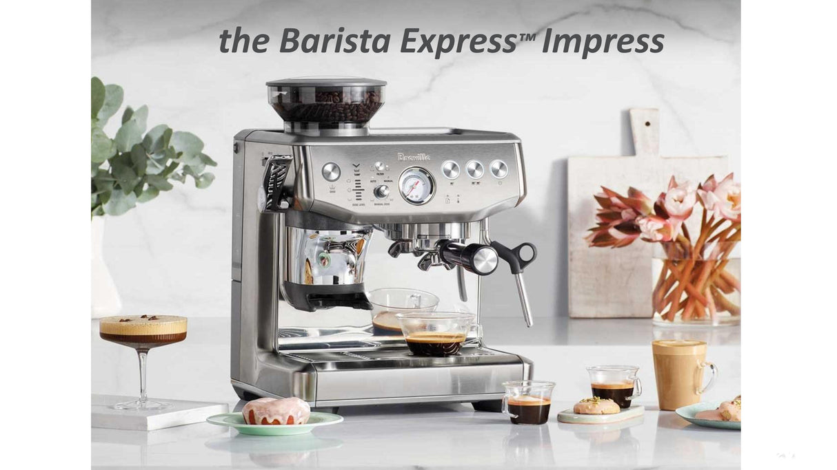 Breville BES876 the Barista Express™ Impress Coffee Machine - 3 Pin Plug with Safety Mark, 1 Year Breville Warranty