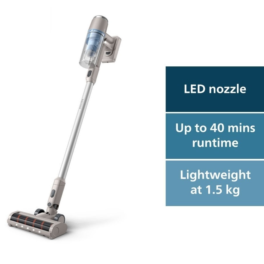 Philips XC2011/61 Cordless Vacuum 2000 Series Lightweight 1.5kg, LED Nozzle, 3 Layer Filtration