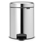 Brabantia BBT 112621 Pedal Bin NewIcon 5L Soft Closing - Brilliant Steel