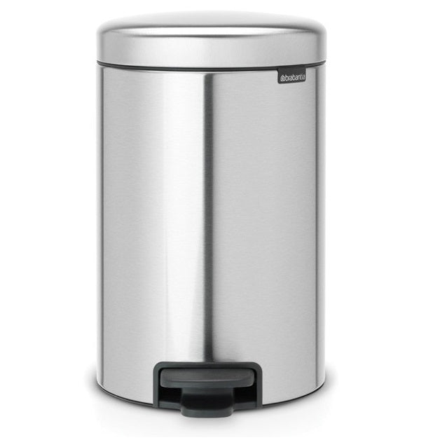 Brabantia BBT 112041 Pedal Bin NEWICON 12L Soft Closing - Fingerprint Proof (FPP) Matt Steel