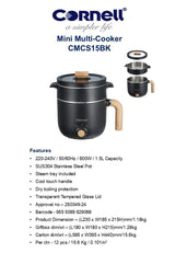 Cornell CMCS15BK Multi-Cooker 1.5L