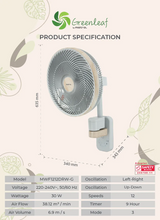 Mistral MWF1212DRW-G DC High Velocity Wall Fan with WIFI & Remote 12 Inch