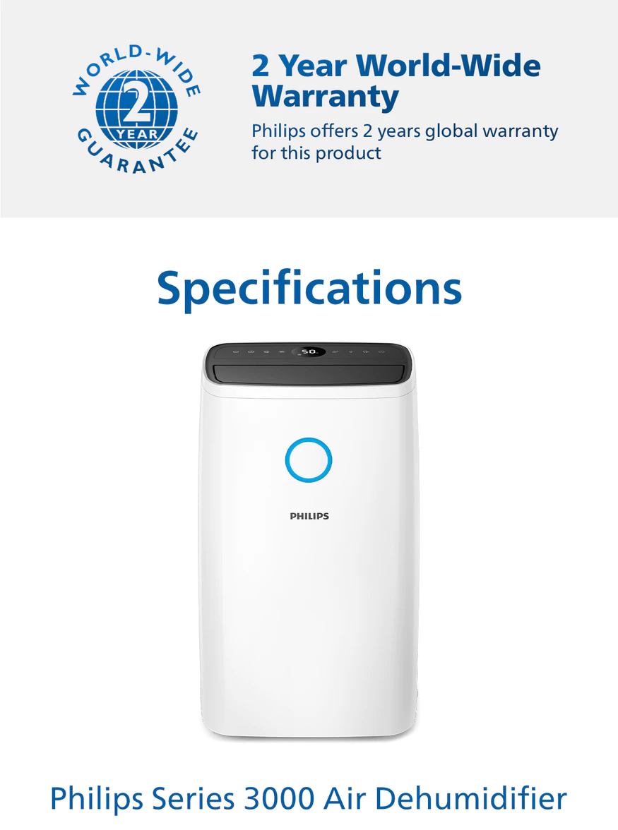 Philips DE3223/30 | DE3223 Series 3000 Air Dehumidifier with Aroma Dispenser - Dehumidify up to 30L per day