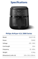 Philips NA221/09 13-in-1 Digital Air Fryer 2000 Series 4.2L