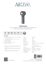 Mistral MRF208 AirZee Pro - High Speed Turbo USB Fan with Cooling Conductor Black Grey
