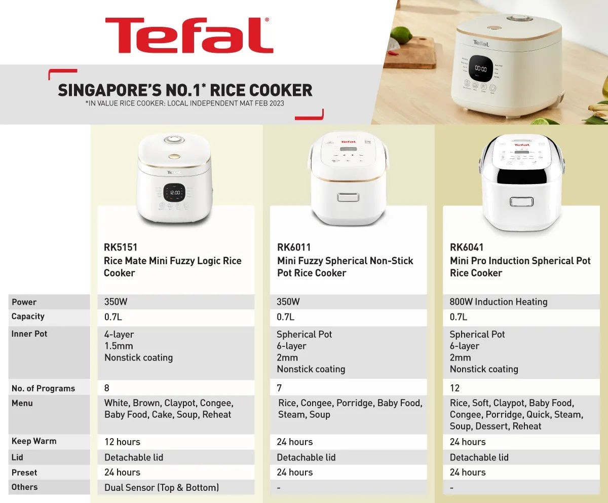 Tefal RK5151 Mini Fuzzy Logic Rice Cooker 0.7L