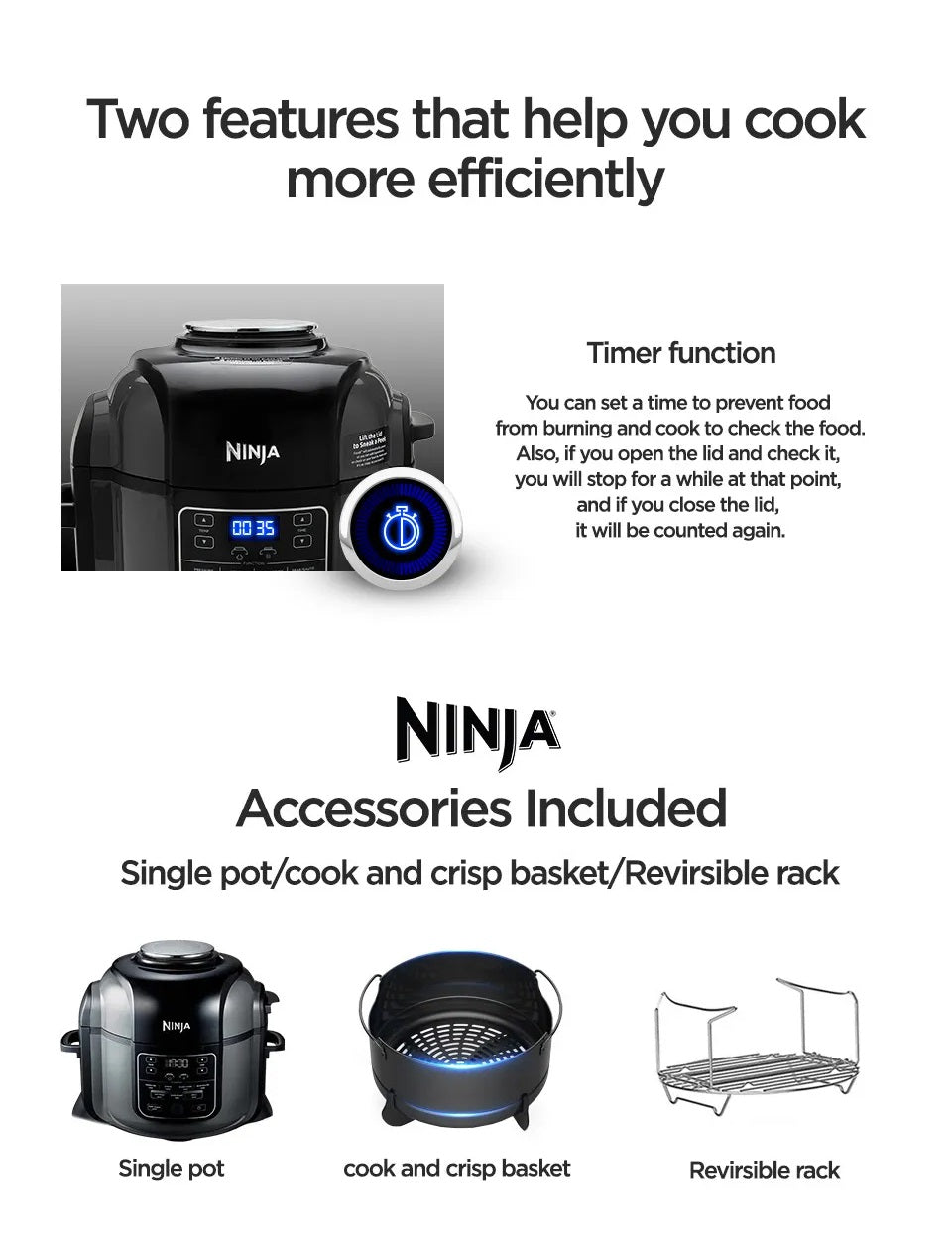 Ninja OP300 Foodi 8 in 1 Multi cooker in one pot, Pressure cooker, Broil, Dehydrate, Slow Cooker, Air Fryer, Grill, Sear/Saute, Steam & More, with 6L Capacity and Recipe Book