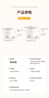 Iona GLMC1832 Multi Cooker With Steamer 3L