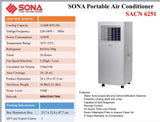 Sona SACN 6251 | SACN6251 Remote Portable Air Conditioner 12000BTU