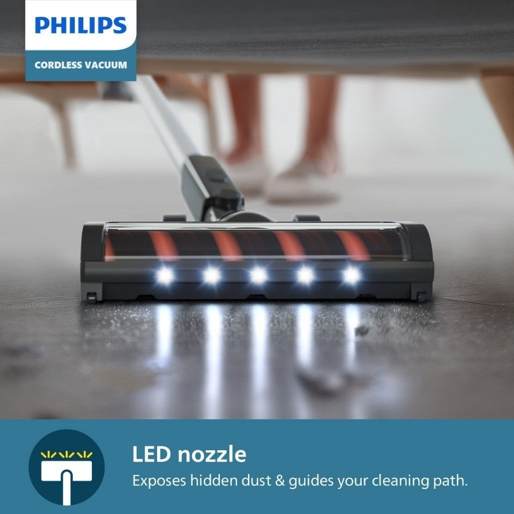 Philips XC3131/61 Cordless Vacuum 3000 Series Aqua - Vacuum & Wipe, Lightweight 1.5kg, LED Nozzle, 3 Layer Filtration