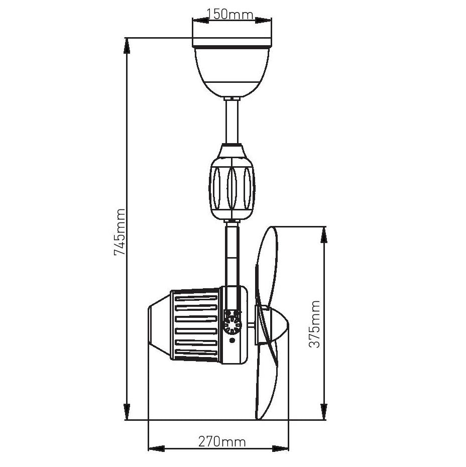 Mistral 516 DC Motor Corner Fan with Remote 16 Inch