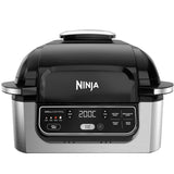 Ninja AG301 Foodi 5 in 1 Indoor Electric Grill with Air Fry, Roast, Bake & Dehydrate, Ninja Grill, Smokefree Airgrill