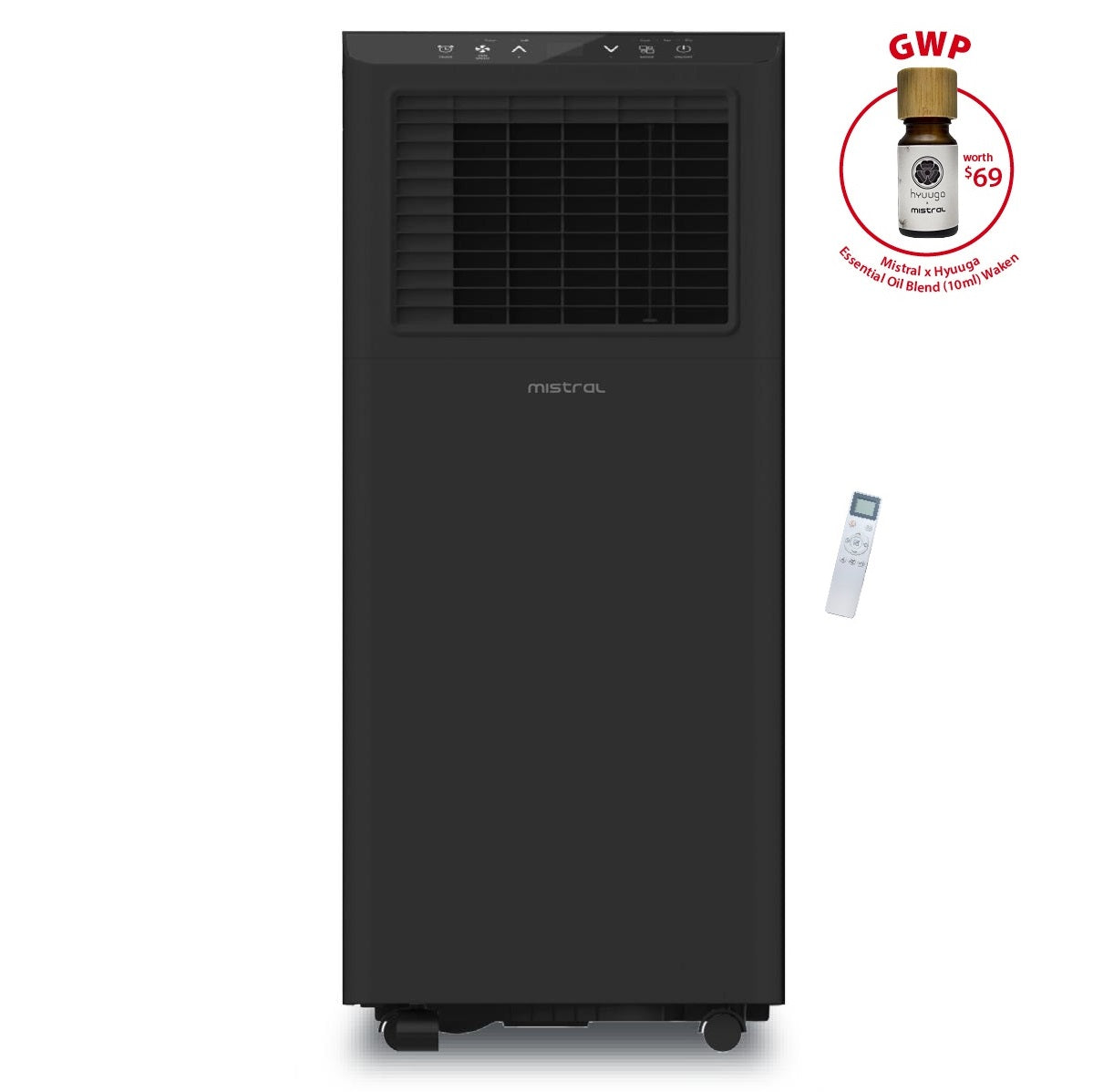 Mistral MPAC1200R Portable Aircon with Remote Control 12K BTU - GWP: Mistral x Hyuuga Essential Oil Blend x1