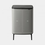 Brabantia BBT 130663 Bo Touch Bin Hi with 2 Inner Bucket, 2 x 30 Litres - Mineral Concrete Grey