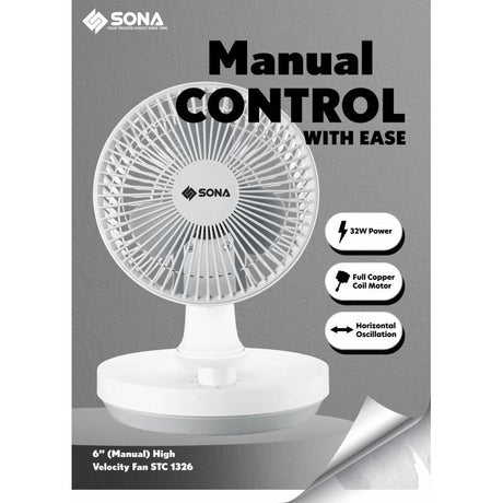 Sona STC 1326 High Velocity Fan 6 Inch