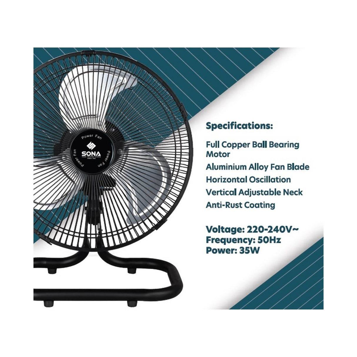 Sona SPO 600 | SPO600 Electric Power Desk Fan 10 Inch (Replace SOF 6050) App