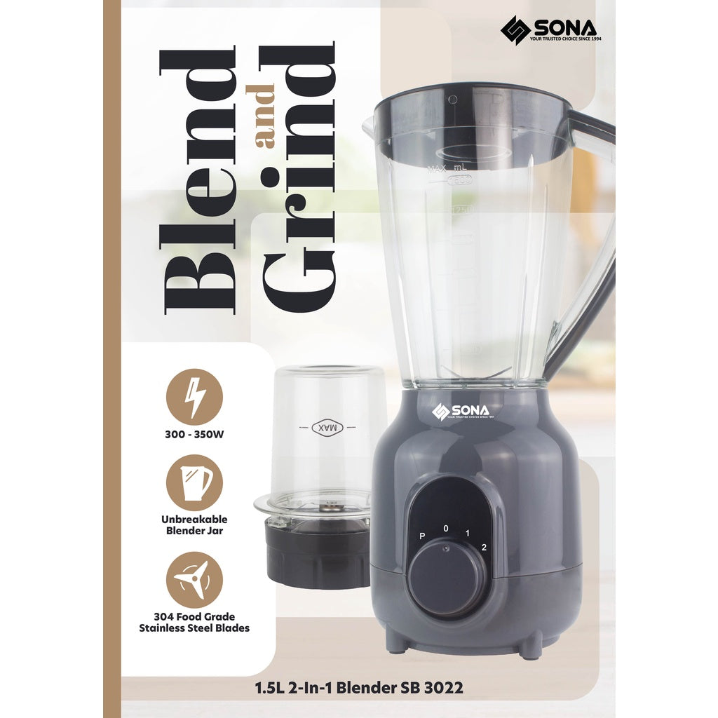 Sona SB 3022 2-In-1 Blender 1.5L