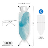 Brabantia BBT 139642 Ironing Board, Size C, 124 x 45cm - Feathers