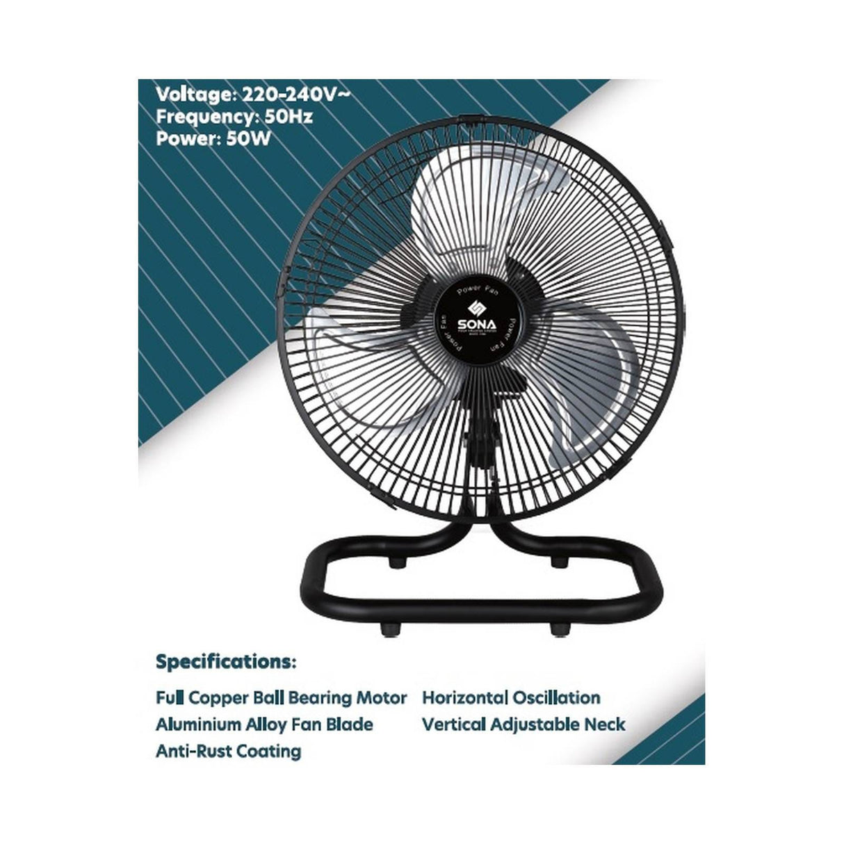 Sona SPO 604 | SPO604 Electric Power Desk Fan 14 Inch (Replace SOF 6053)