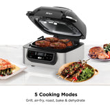 Ninja AG301 Foodi 5 in 1 Indoor Electric Grill with Air Fry, Roast, Bake & Dehydrate, Ninja Grill, Smokefree Airgrill