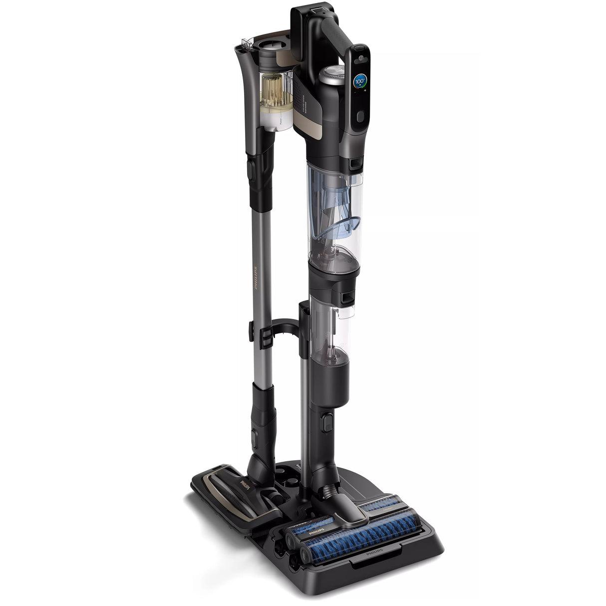 Philips XW9383/02 AquaTrio Cordless Wet & Dry 3-in-1 Vacuum & Wash 9000 Series, Self-cleaning dual power brushes