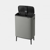 Brabantia BBT 130663 Bo Touch Bin Hi with 2 Inner Bucket, 2 x 30 Litres - Mineral Concrete Grey