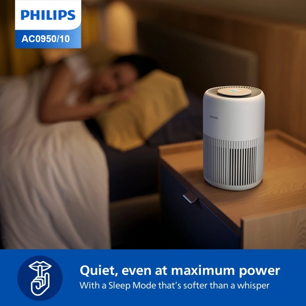 Philips AC0950/10 PureProtect Mini 900 Series Smart Air Purifier 250m³/h CADR, 65m² Coverage, Cleans up to 99.97% particles