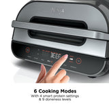 Ninja AG551 Foodi Smart XL Indoor Grill & Air Fryer with Digital Probe, Roast, Bake, Broil Dehydrate & Reheat