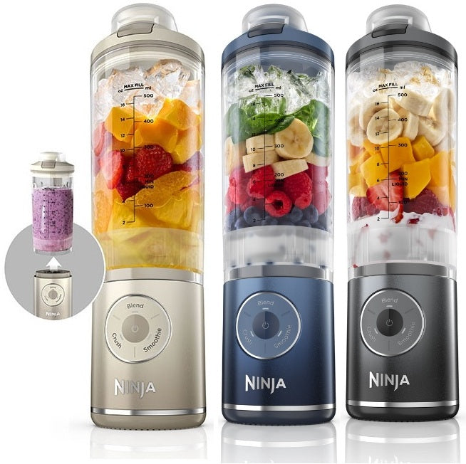 Ninja BC251SM | BC251 Blast Max Portable Blender, 650ml, Rechargeable, Crushes Ice, lightweight, BPA Free