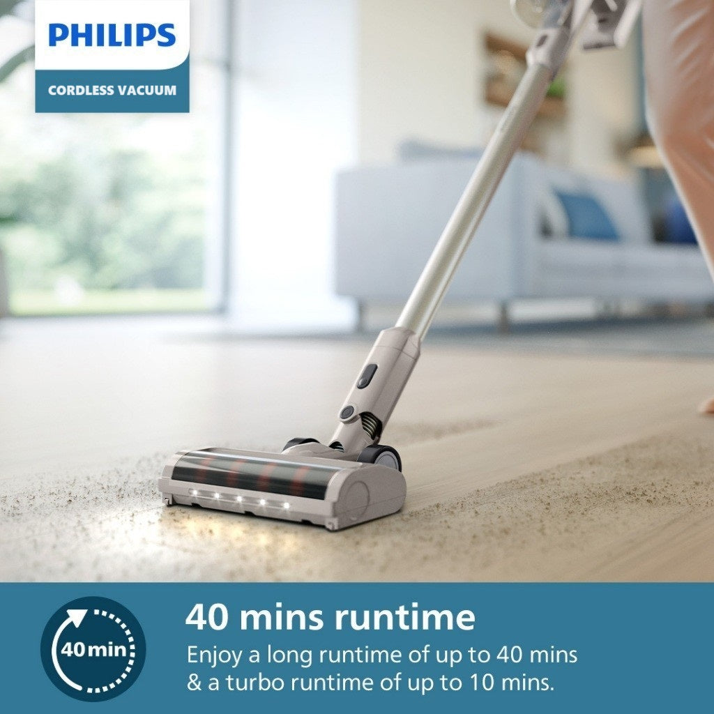 Philips XC2011/61 Cordless Vacuum 2000 Series Lightweight 1.5kg, LED Nozzle, 3 Layer Filtration