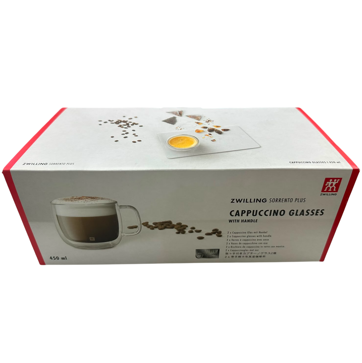 ZWilling 39500-113 Sorrento Plus Cappuccino Glasses with Handle 450ml