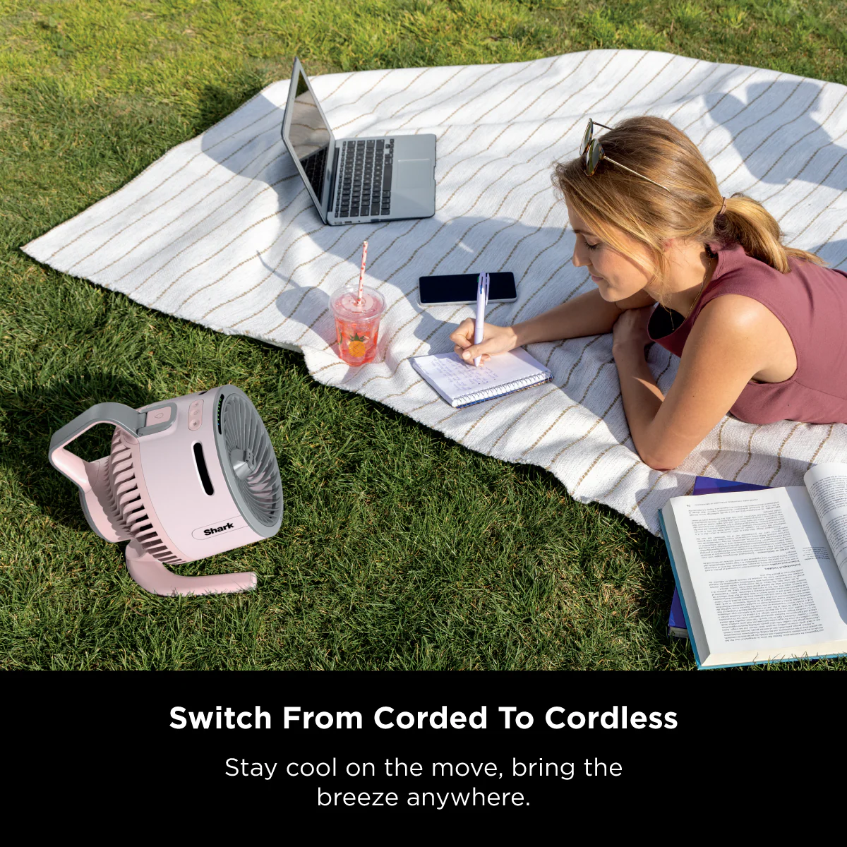 FREE NINJA THIRSTI BOTTLE Worth $59 - DW2401SM Random Color While stocks last - Shark FA050SM FlexBreeze HydroGo™ DC Portable Misting Fan -  4 Colors Available