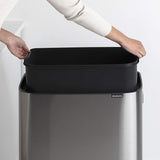 Brabantia BBT 130267 Bo Touch Bin Hi with 1 Inner Bucket, 60 Litres - Matt Steel Fingerprint Proof (FFP)