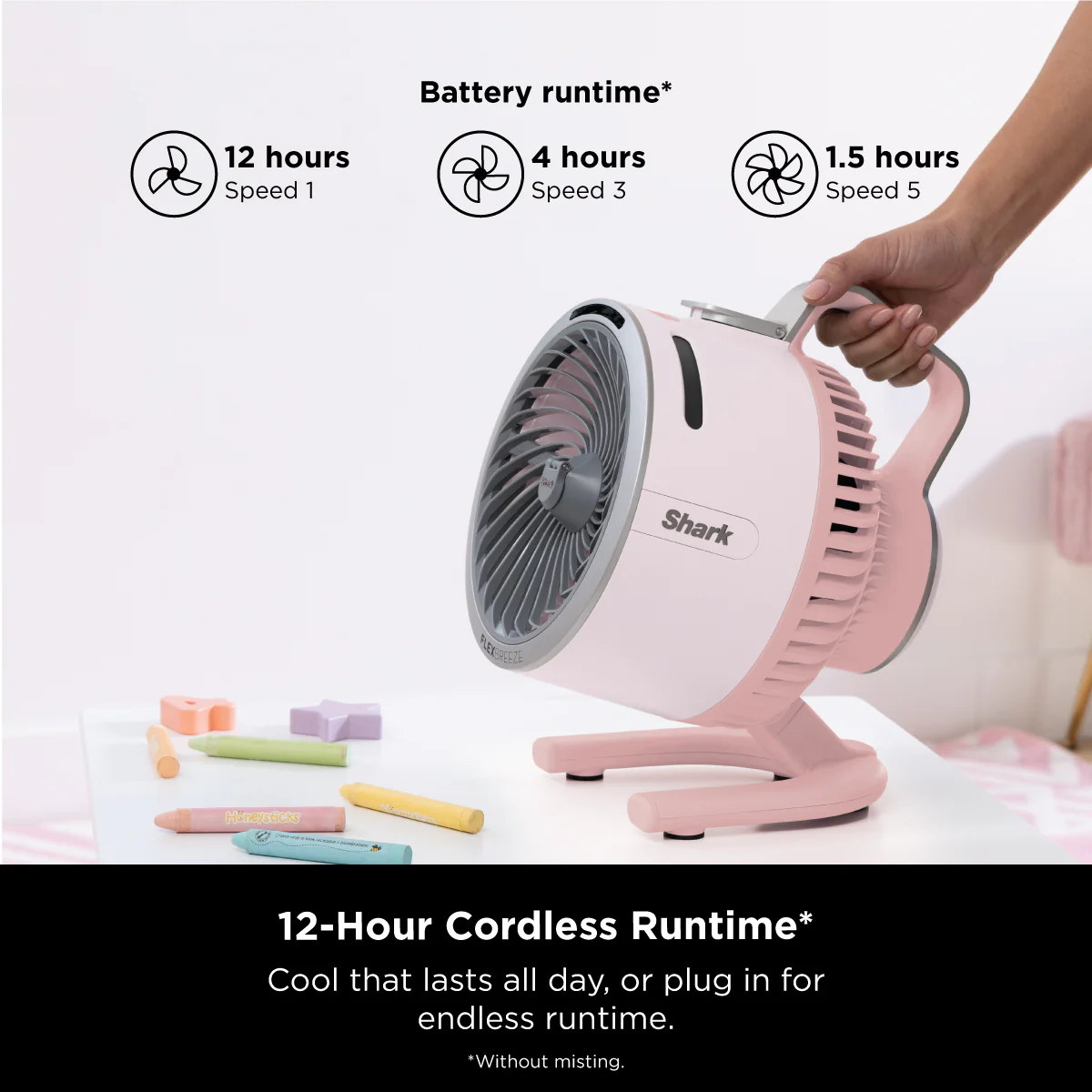 FREE NINJA THIRSTI BOTTLE Worth $59 - DW2401SM Random Color While stocks last - Shark FA050SM FlexBreeze HydroGo™ DC Portable Misting Fan -  4 Colors Available