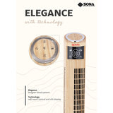 Sona SFT 1728 Remote Wooden Tower Fan 46 Inch