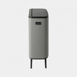 Brabantia BBT 130663 Bo Touch Bin Hi with 2 Inner Bucket, 2 x 30 Litres - Mineral Concrete Grey