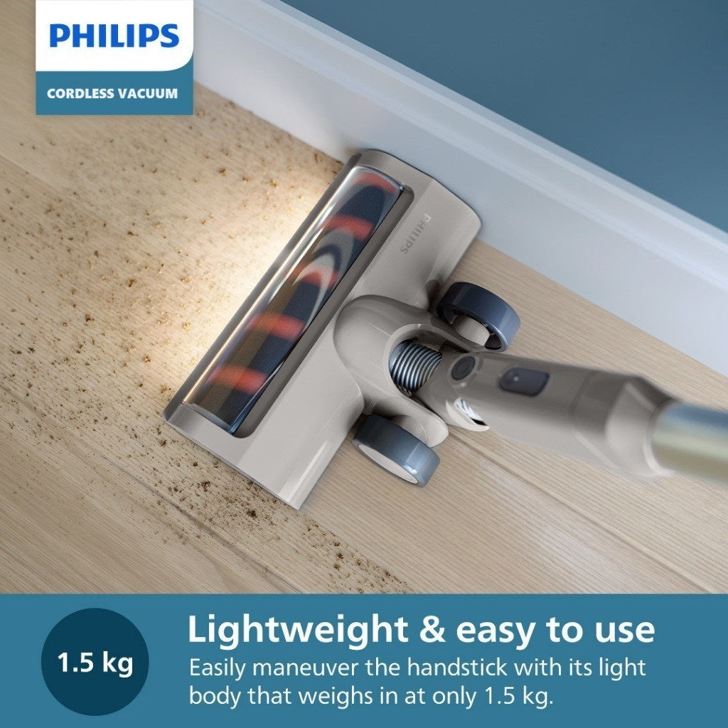 Philips XC2011/61 Cordless Vacuum 2000 Series Lightweight 1.5kg, LED Nozzle, 3 Layer Filtration