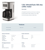 Electrolux E5CM1-80ST UltimateTaste 500 drip coffee maker 1.25L