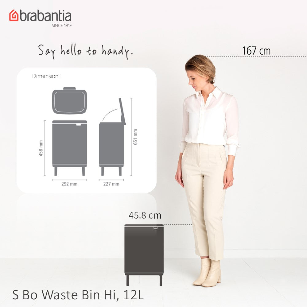 Brabantia Bo Waste Bin Hi BBT 227240 | 227264 | 227288 - 12L