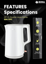 Sona SDK 5217 Double Layer Kettle 1.7L