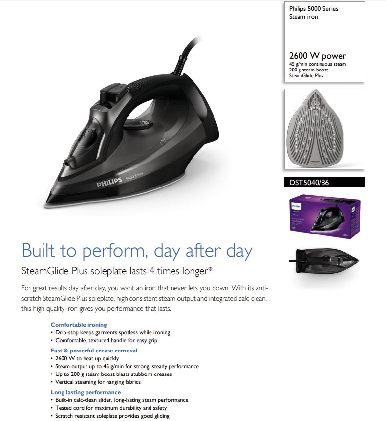 Philips DST5040/86 Steam Iron 2600W 5000 Series