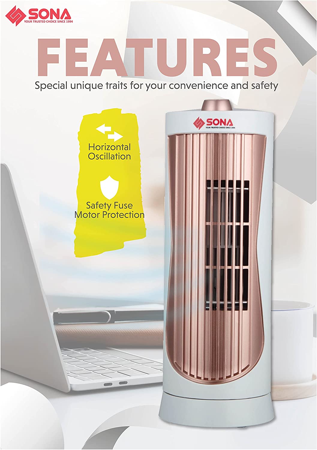 Sona SFT 1760 Mini Personal Tower Fan