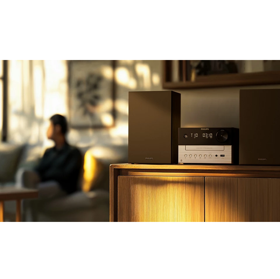 Philips TAM3205 | TAM3205M2/12 Micro Music System Bluetooth® CD, USB, FM, Audio In 20W
